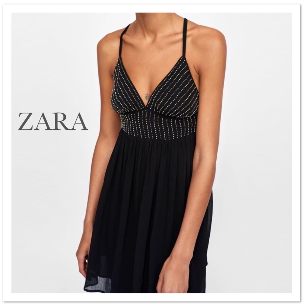 Zara Short Dress with Beading - NWT